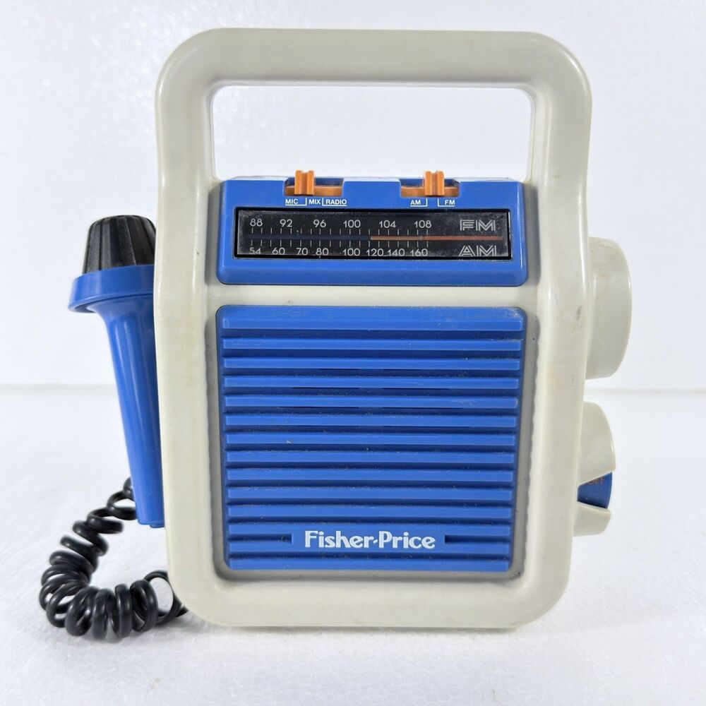 Vintage Fisher Price 1984 AM/FM Radio Microphone Sing-A-Long Tested Works